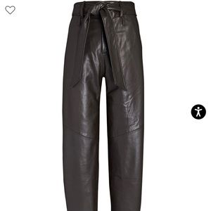 MARISSA WEBB STEVIE BELTED LEATHER BARREL-LEG PANTS